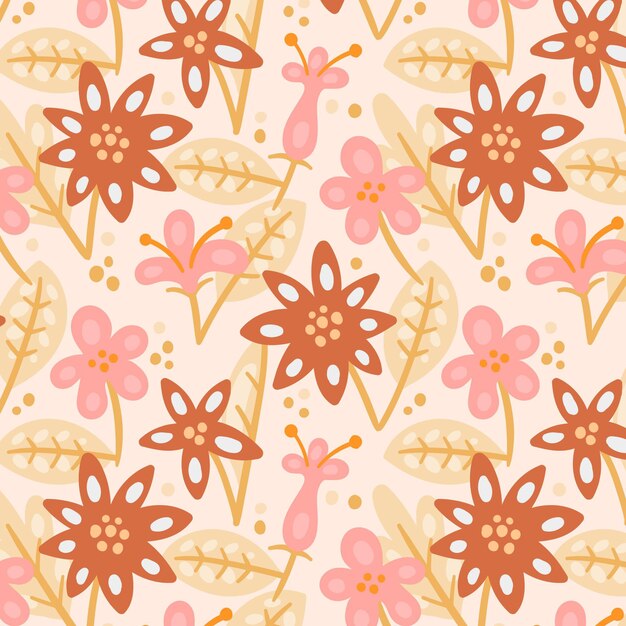 Patrón floral abstracto plano orgánico