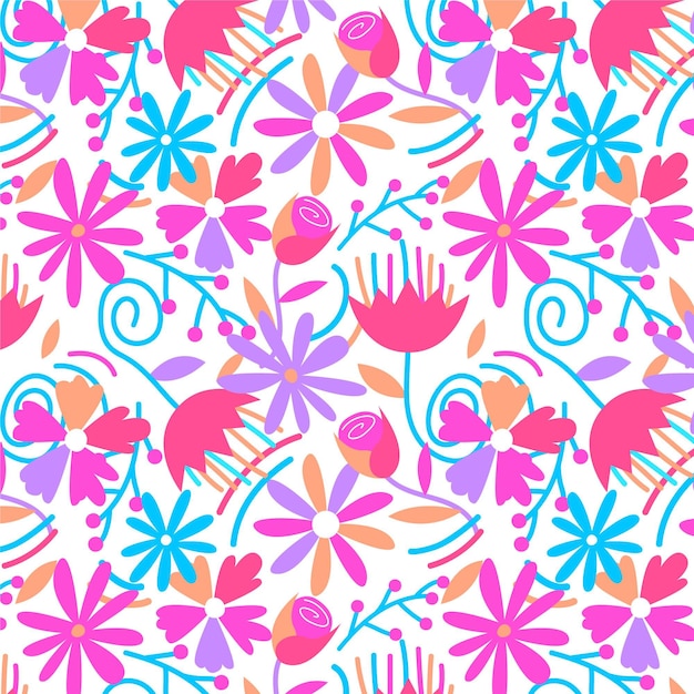 Vector gratuito patrón floral abstracto plano orgánico