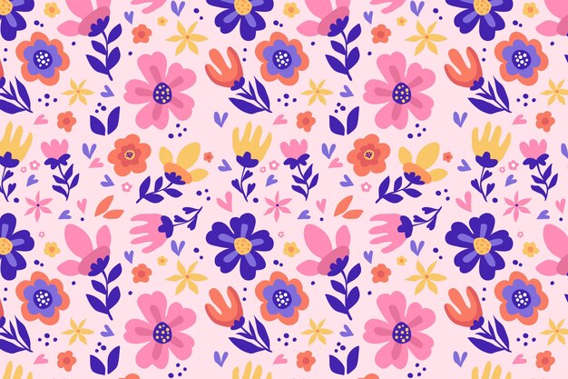 Patrón floral abstracto plano orgánico