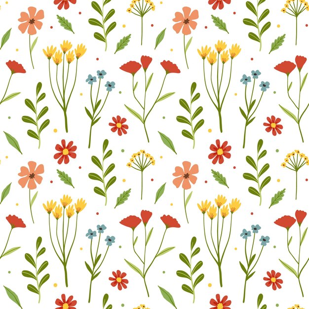 Patrón floral abstracto plano orgánico