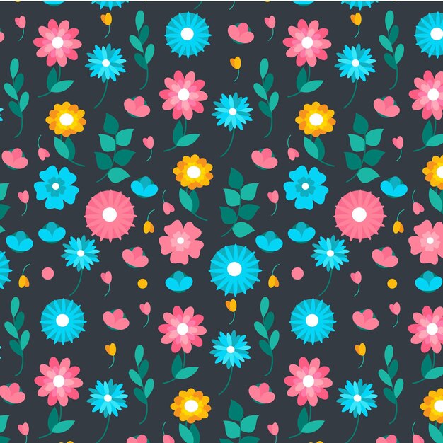 Patrón floral abstracto plano orgánico