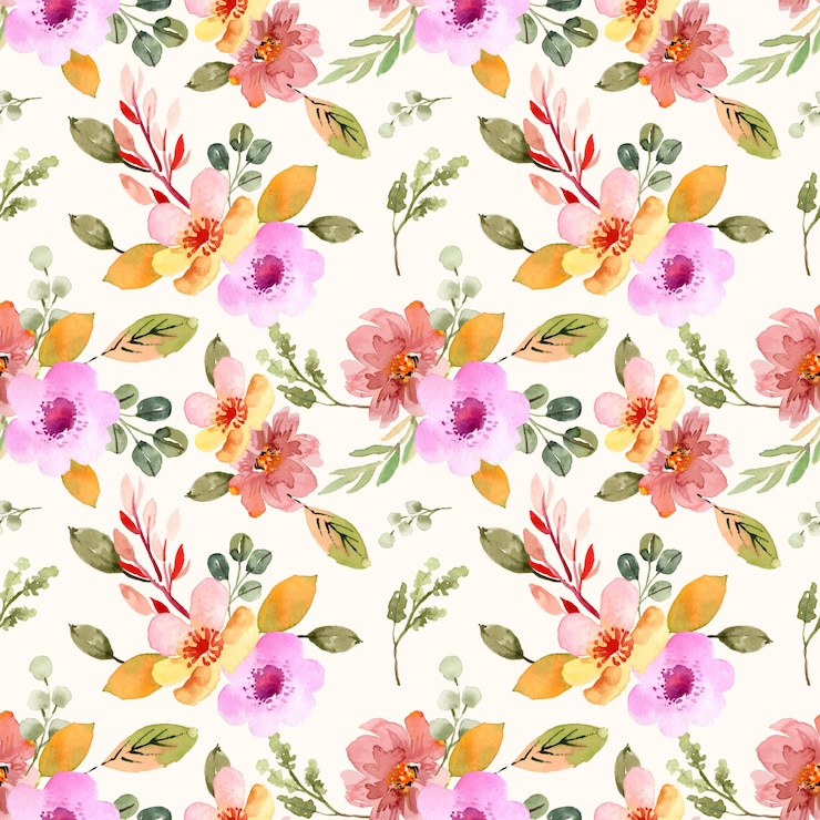 Vector gratuito patrón floral acuarela