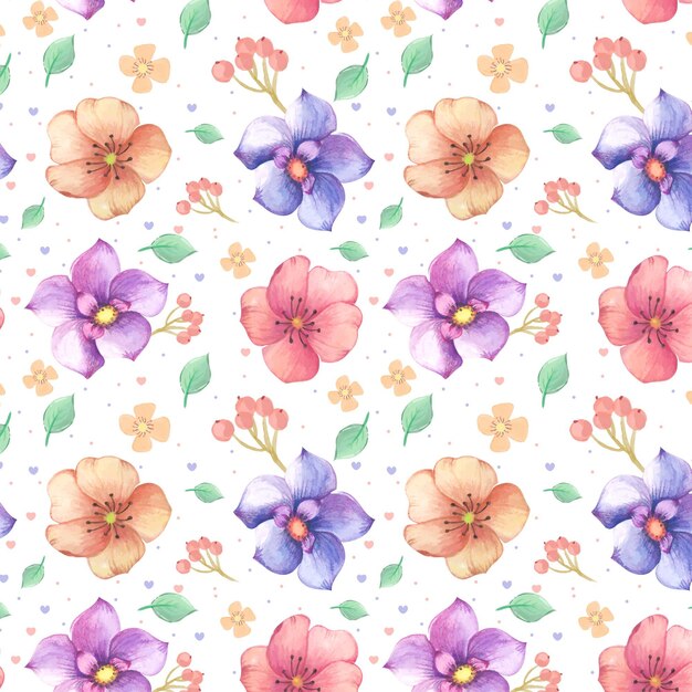 Patrón floral acuarela