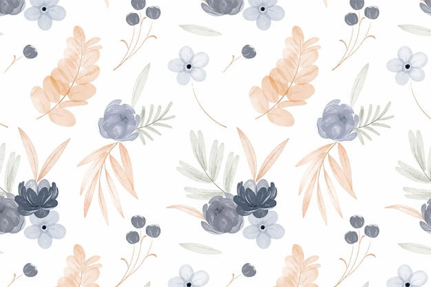 Vector gratuito patrón floral acuarela