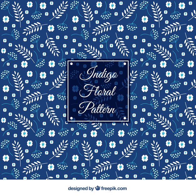 Patrón floral azul 