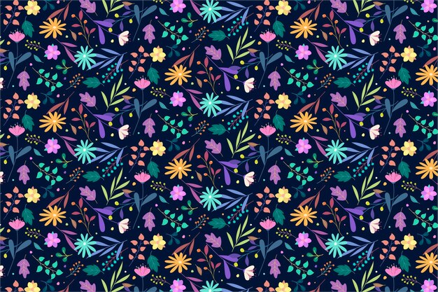 Patrón floral colorido
