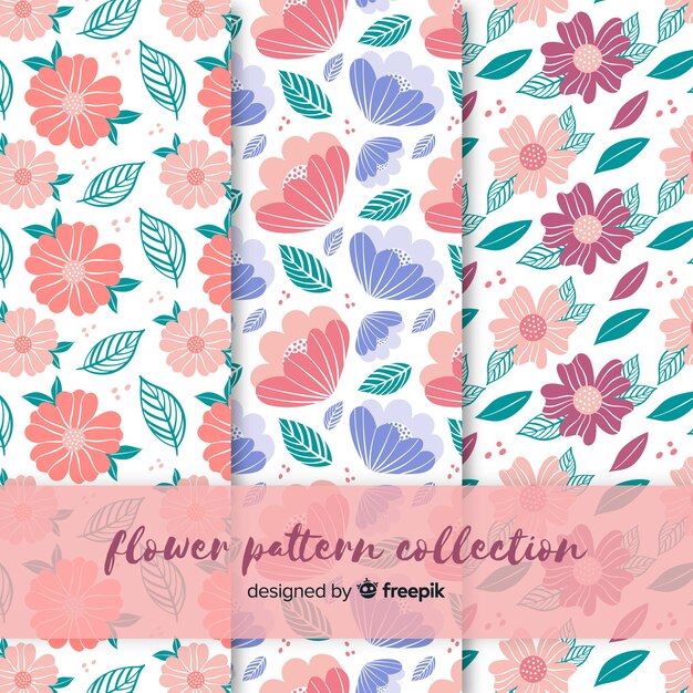 Patrón floral dibujado a mano