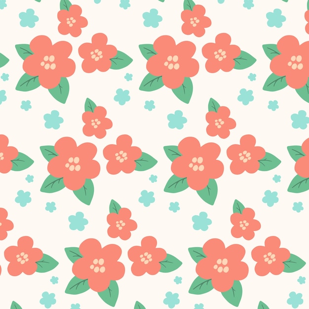 Patron floral de diseño plano dibujado a mano