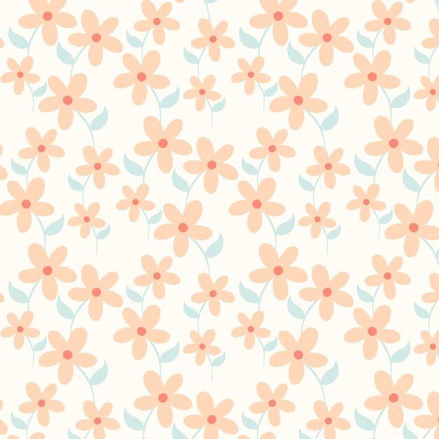 Patron floral de diseño plano dibujado a mano