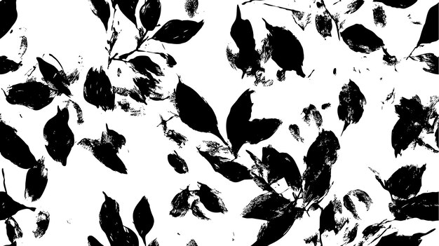 patrón floral de estilo pincel negro