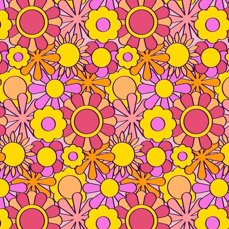 Vector gratuito patrón floral maravilloso colorido