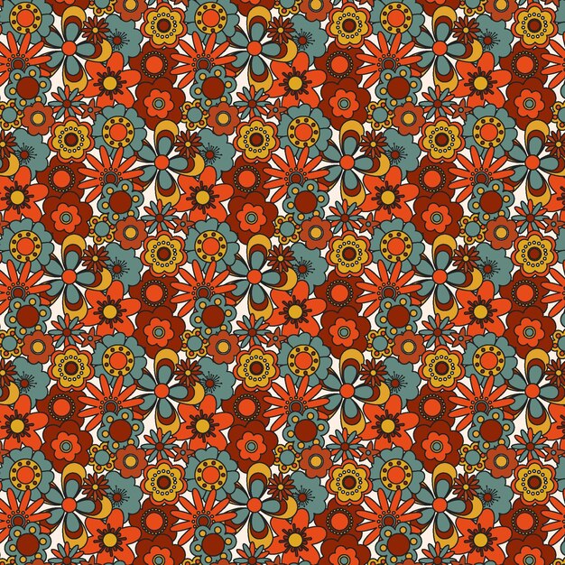 Patrón floral maravilloso dibujado a mano