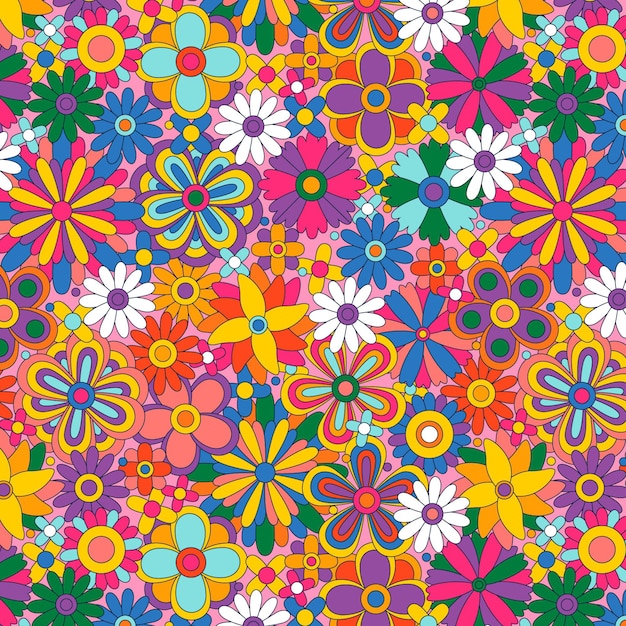 Vector gratuito patrón floral maravilloso dibujado a mano