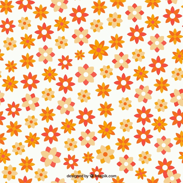 Vector gratuito patrón floral naranja