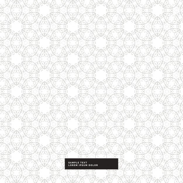 Patrón floral plateado sobre un fondo blanco