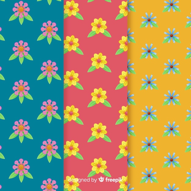 Vector gratuito patrón floral primavera colorido