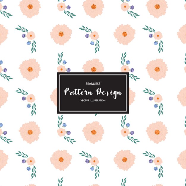 Patrón floral sobre fondo blanco