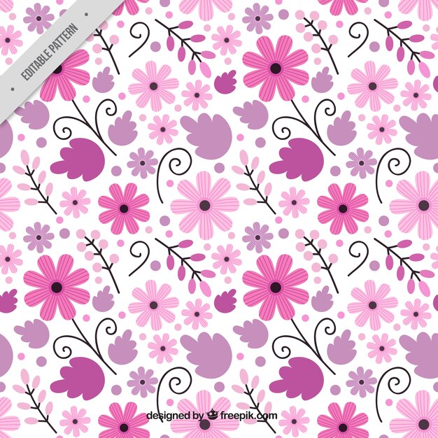 Patrón floral en tonos morados