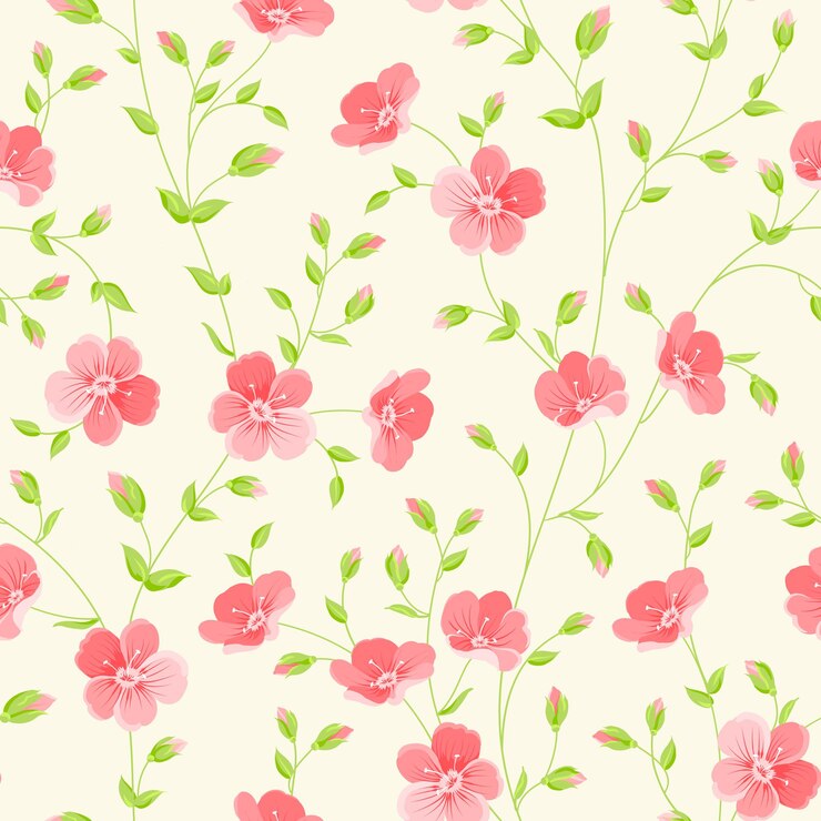 Patrón floral transparente sobre fondo blanco Ilustración vectorial