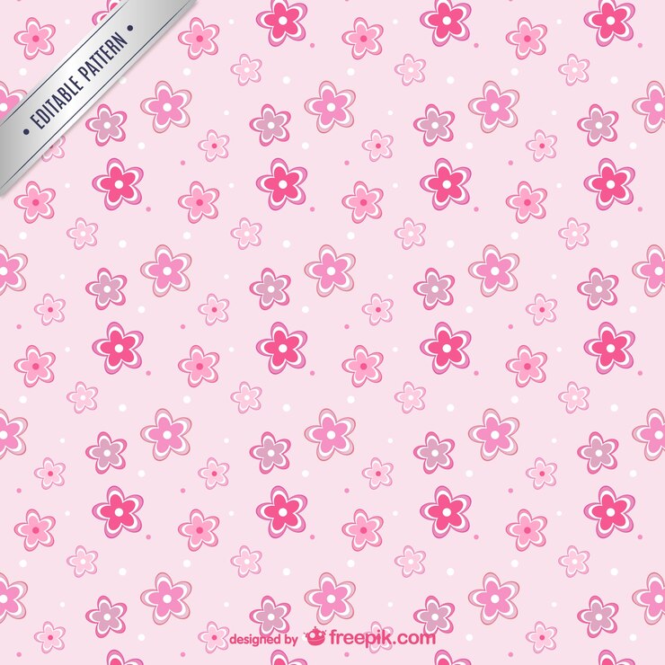Vector gratuito patrón de flores de color rosa