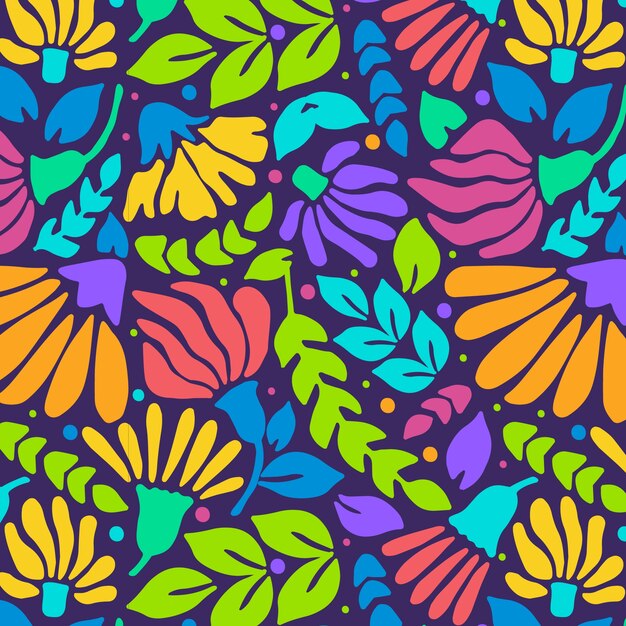 Patrón de flores dibujado a mano