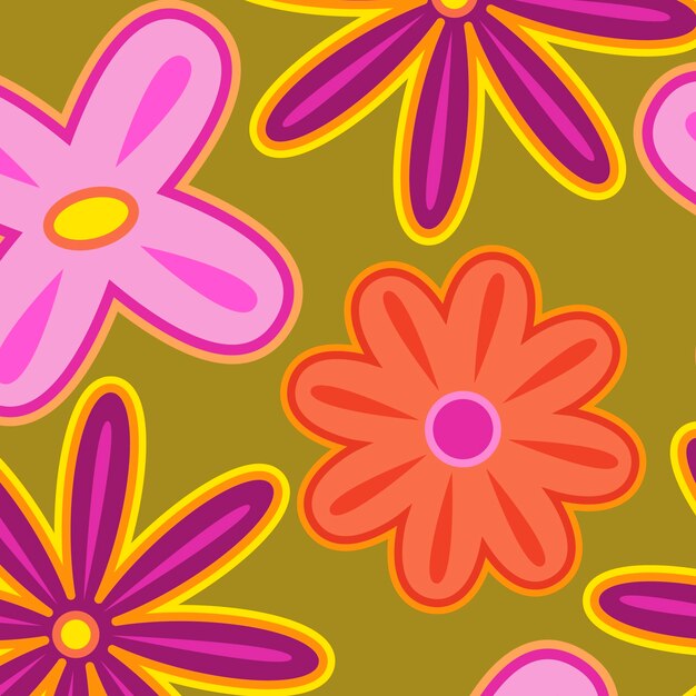 Patrón de flores dibujado a mano