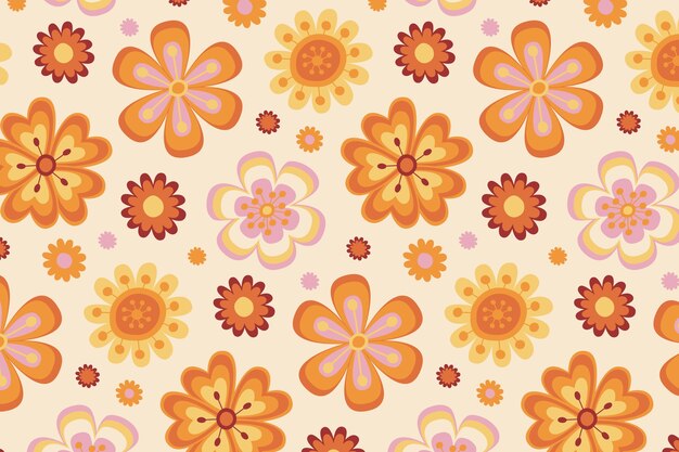 Patrón de flores dibujado a mano