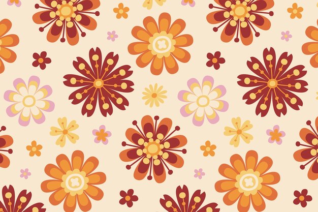 Patrón de flores dibujado a mano