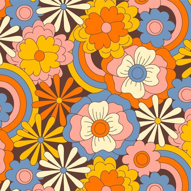 Patrón de flores maravilloso dibujado a mano