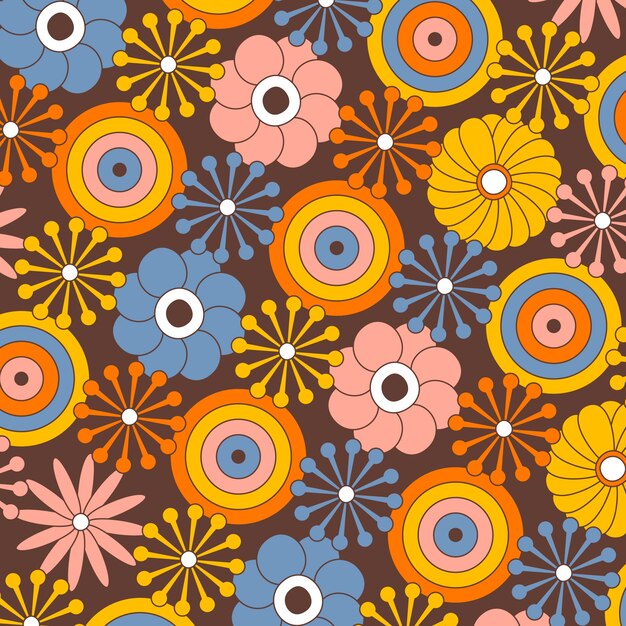 Patrón de flores maravilloso dibujado a mano