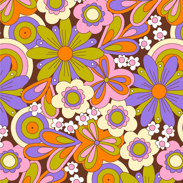 Patrón de flores maravilloso dibujado a mano