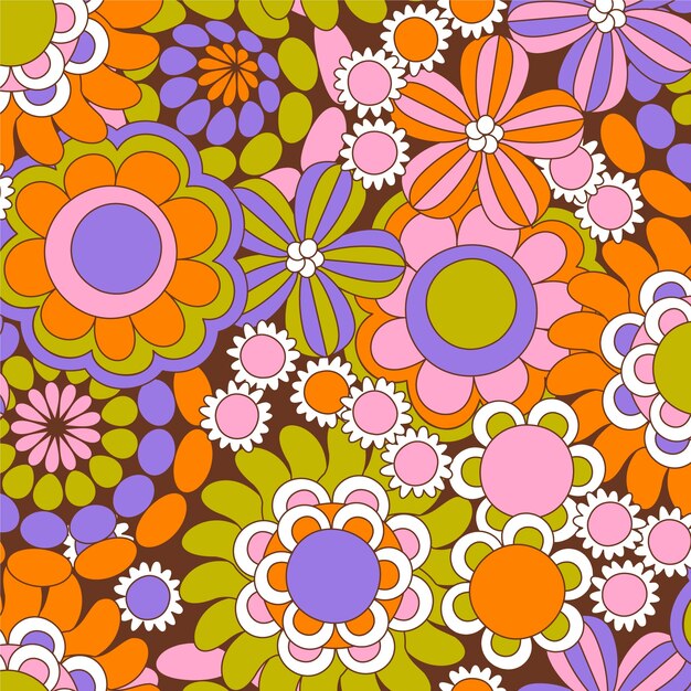 Patrón de flores maravilloso dibujado a mano