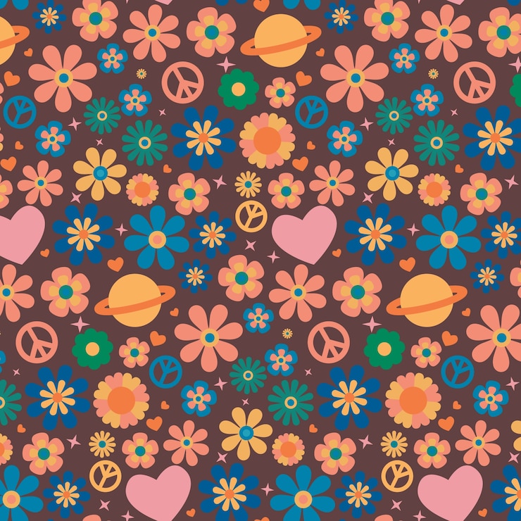 Vector gratuito patrón de flores maravilloso dibujado a mano