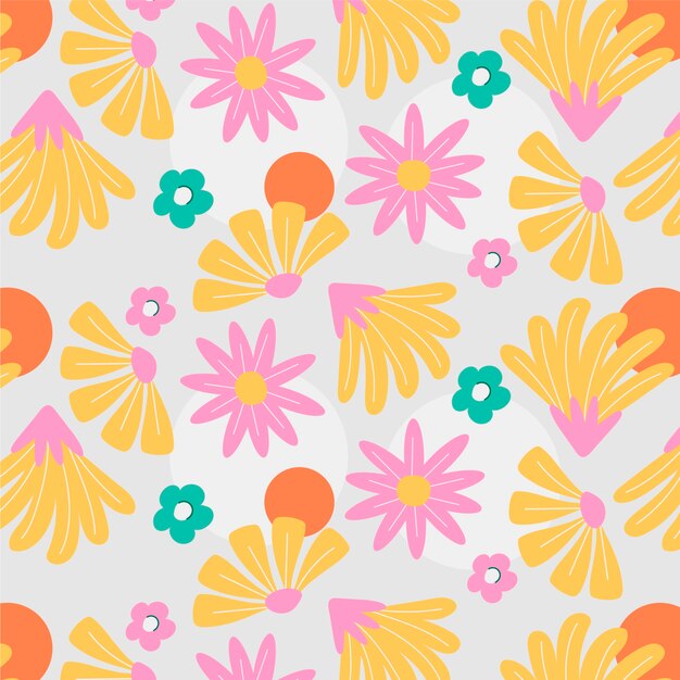 Patrón de flores maravilloso dibujado a mano