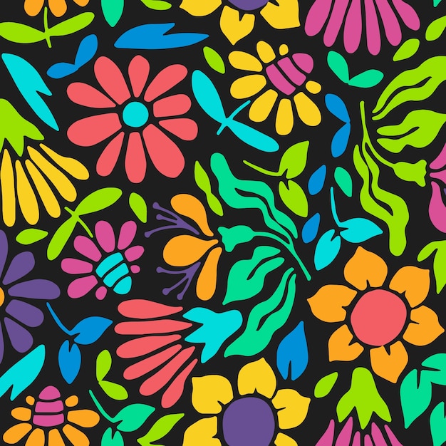 Patrón de flores maravilloso dibujado a mano
