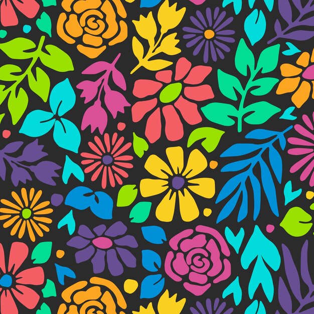 Patrón de flores maravilloso dibujado a mano