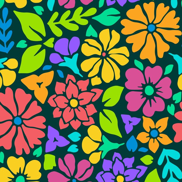 Patrón de flores maravilloso dibujado a mano
