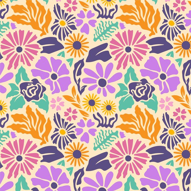 Patrón de flores maravilloso dibujado a mano