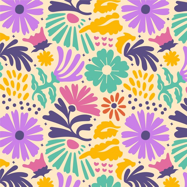 Patrón de flores maravilloso dibujado a mano