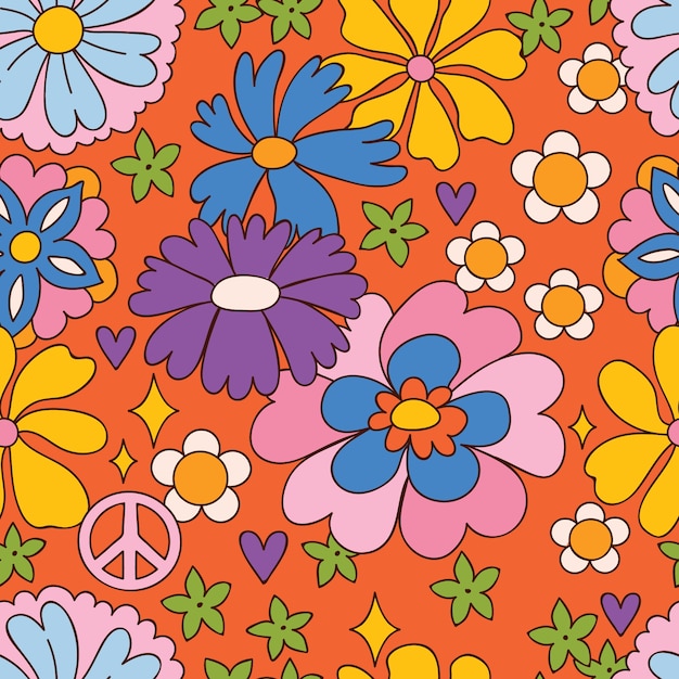 Patrón de flores maravilloso dibujado a mano