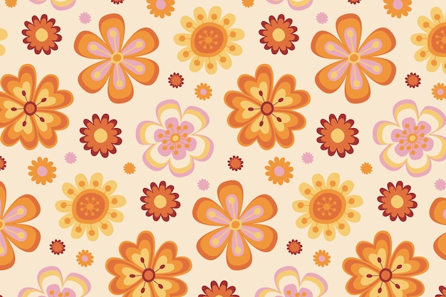 Patrón de flores maravilloso dibujado a mano