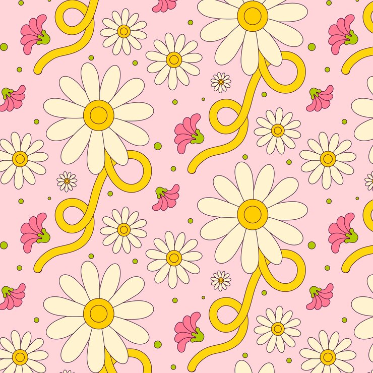 Vector gratuito patrón de flores maravilloso dibujado a mano