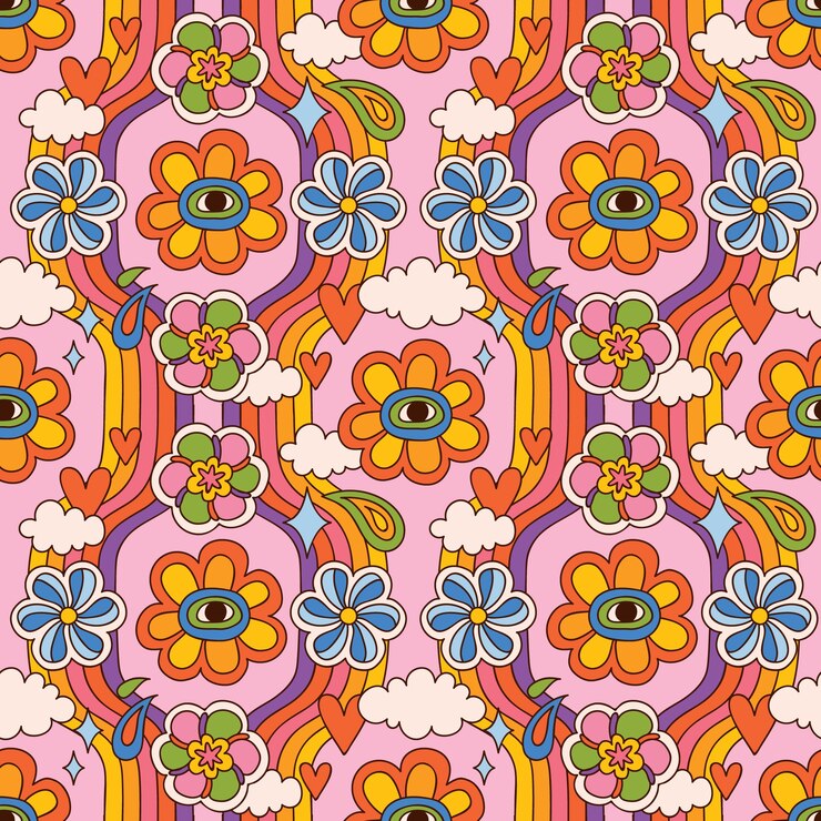 Vector gratuito patrón de flores maravilloso de diseño plano