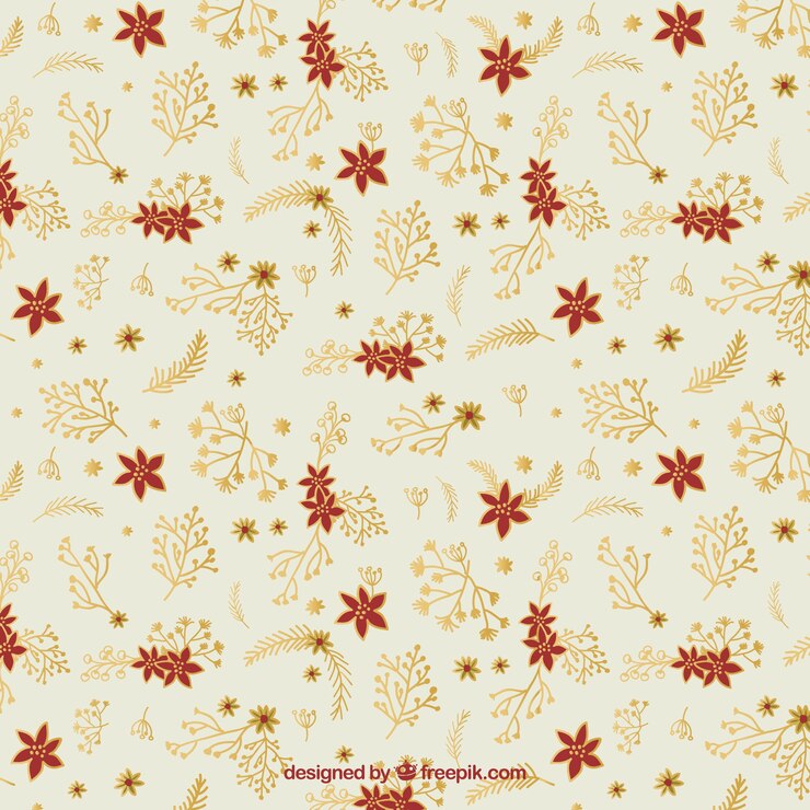 Vector gratuito patrón de flores de pascua dibujadas a mano