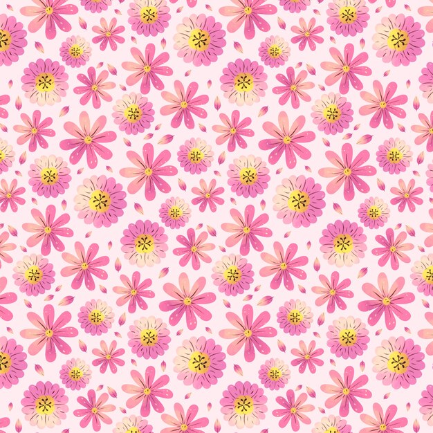 Patrón de flores pequeñas de acuarela