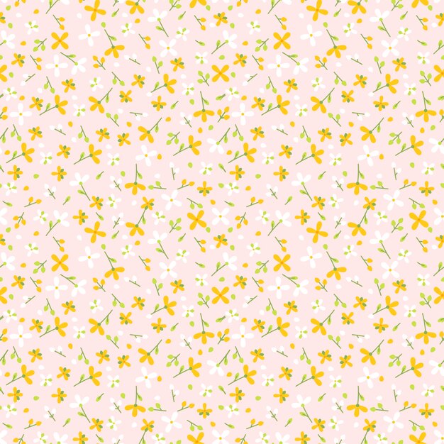 Patrón de flores pequeñas de diseño plano