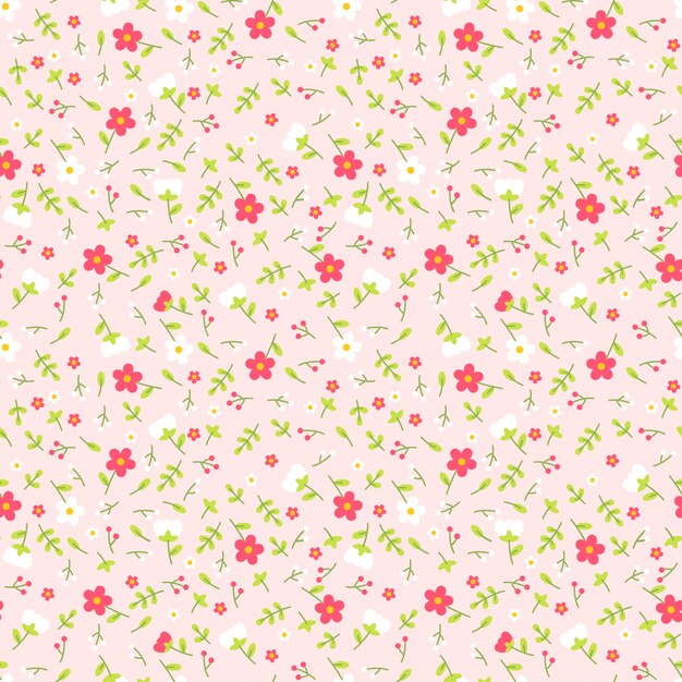 Patrón de flores pequeñas de diseño plano