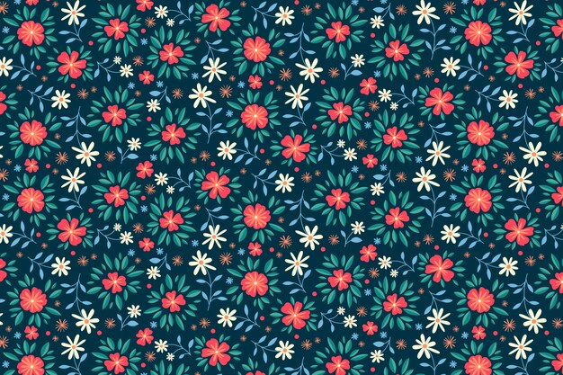 Patrón de flores pequeñas planas