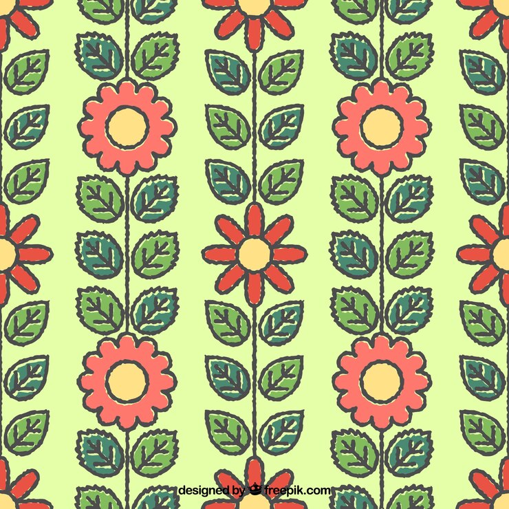 Vector gratuito patrón de flores de primavera