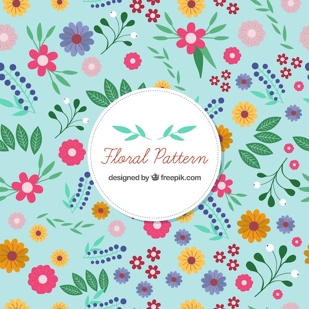 Patrón con flores primaverales
